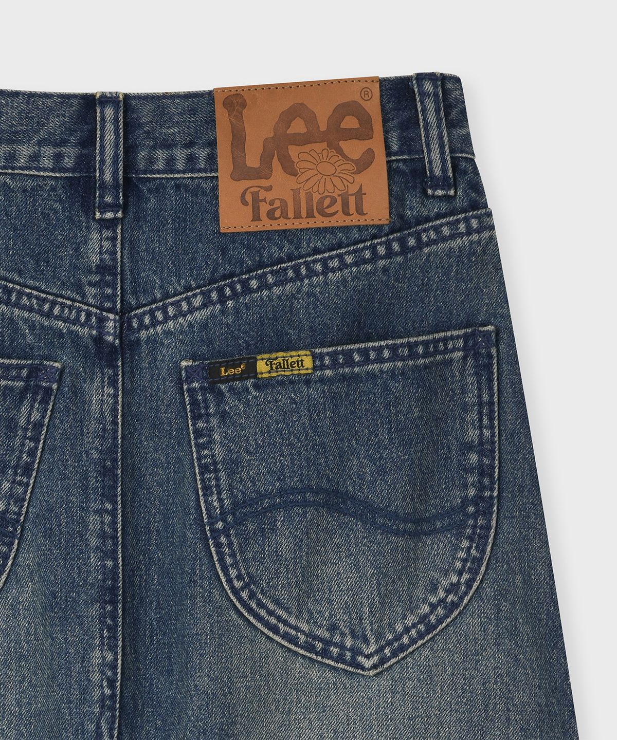 팔렛(FALLETT) [FALLETT X LEE] 로우 컷 데님 스커트 블루