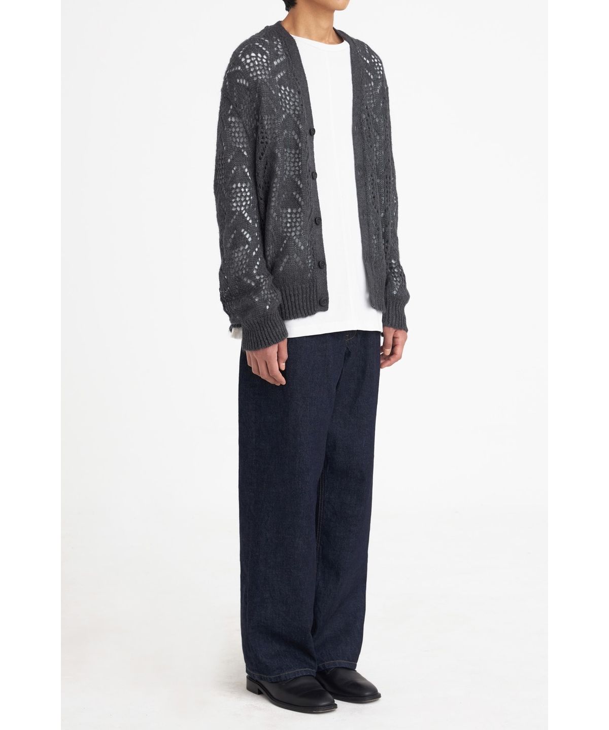 유스(YOUTH) Meshed Mohair Cardigan_Grey
