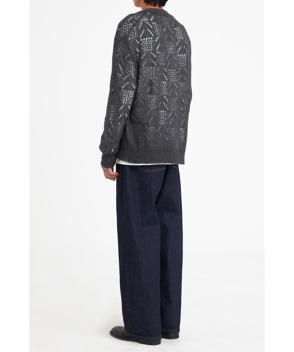 유스(YOUTH) Meshed Mohair Cardigan_Grey