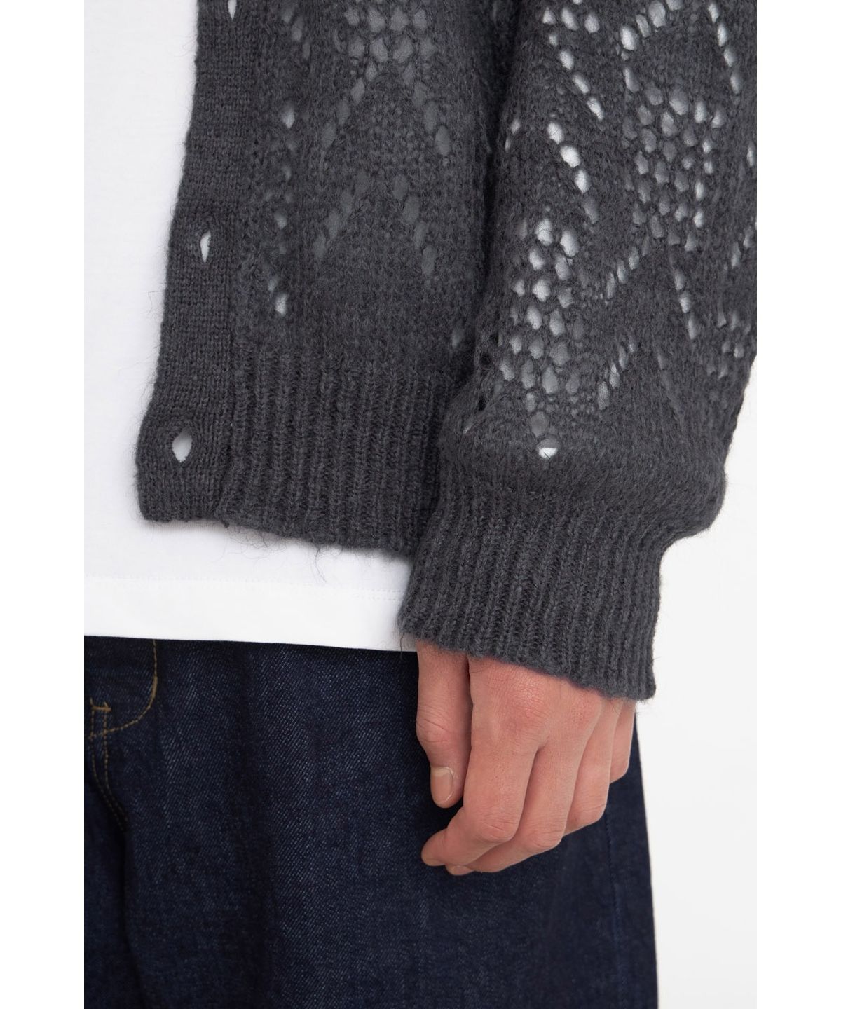 유스(YOUTH) Meshed Mohair Cardigan_Grey