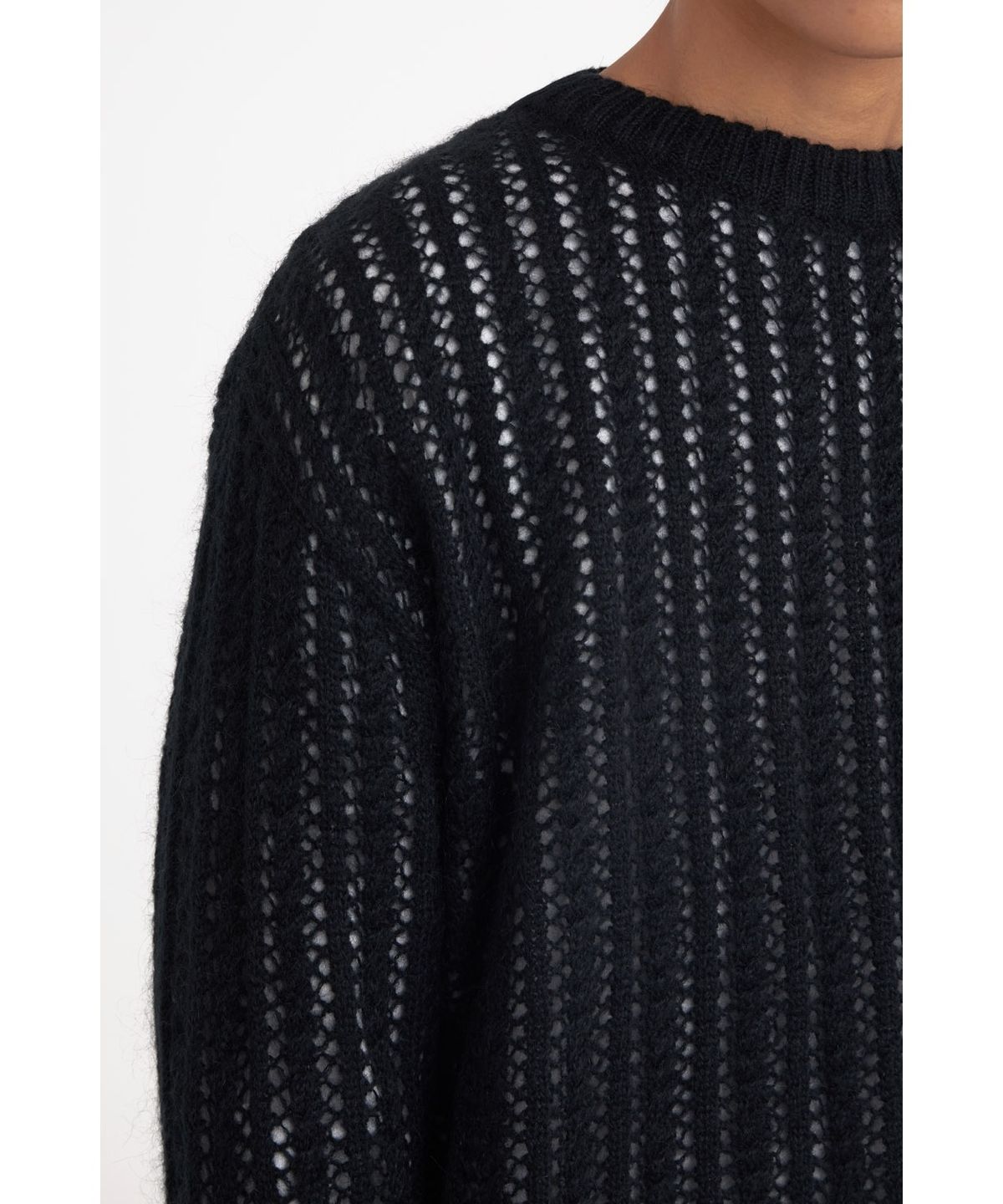 유스(YOUTH) Meshed Mohair Sweater_Black