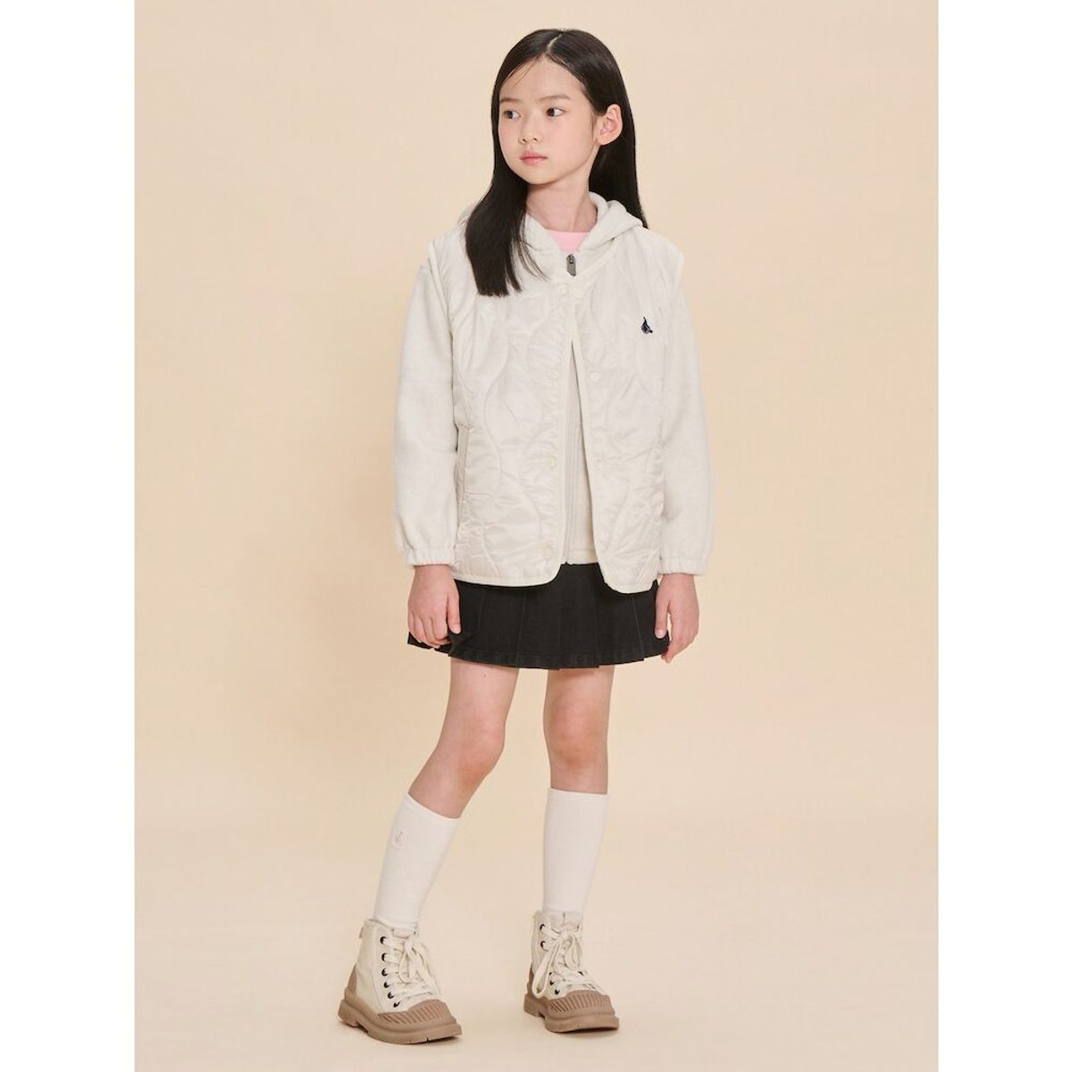 빈폴 키즈(BEANPOLE KIDS) 플리스 점퍼 패딩 베스트 SET 베이지 (BI4838U09A)