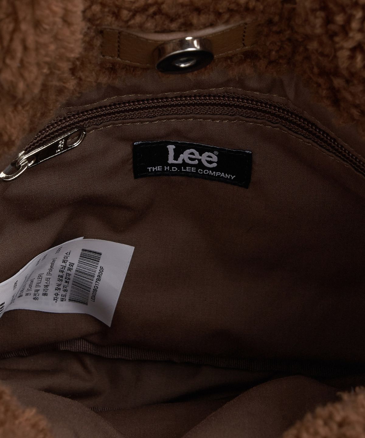 리(LEE) 플리스 스퀘어 투웨이 토트백 브라운