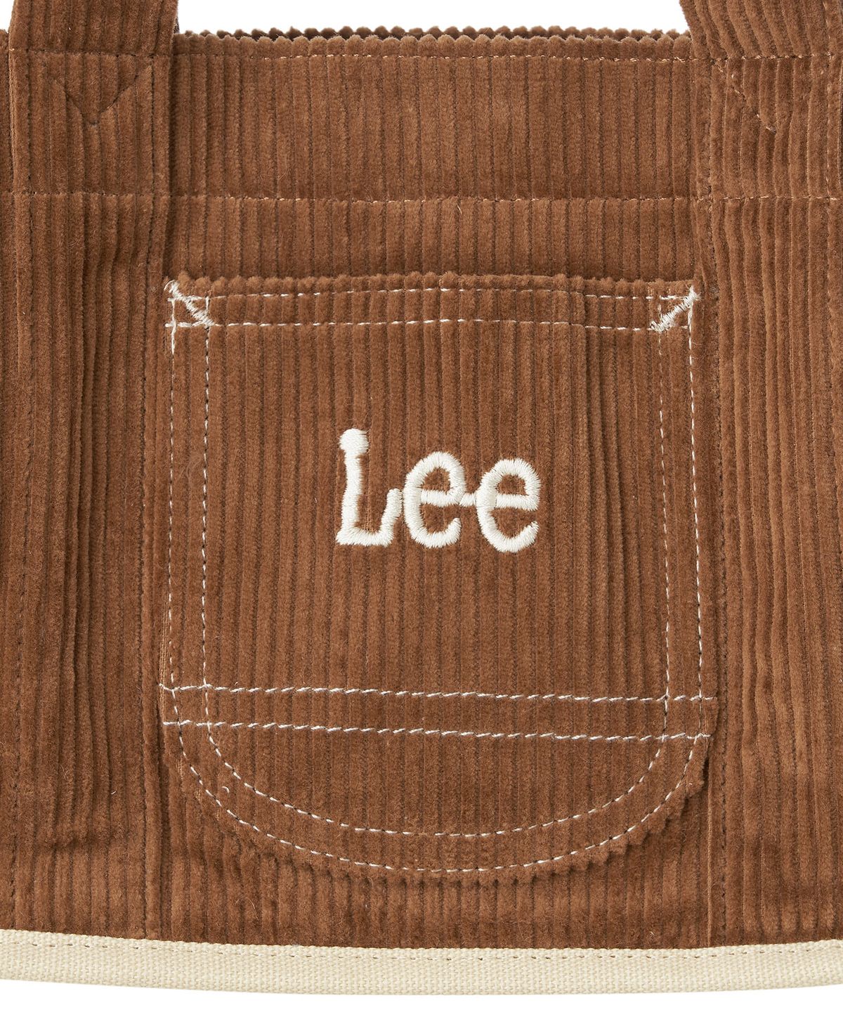 리(LEE) 코듀로이 스퀘어 투웨이 토트백 카멜