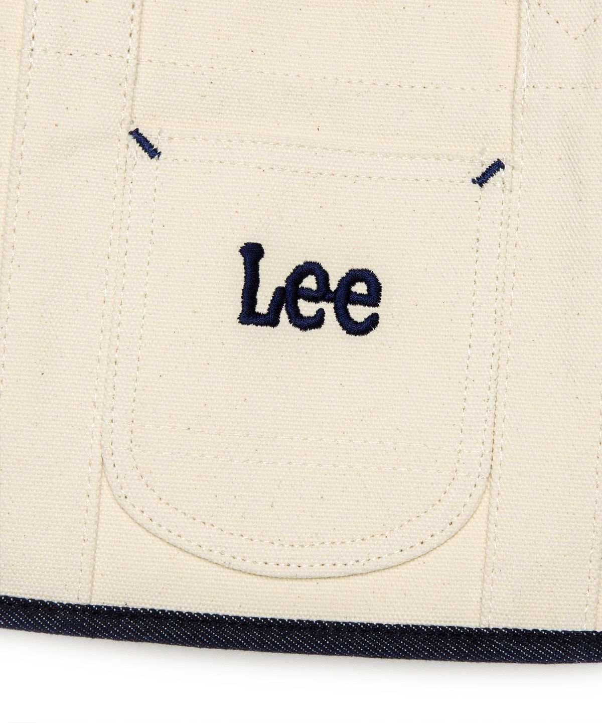 리(LEE) 코듀로이 스퀘어 투웨이 토트백 아이보리