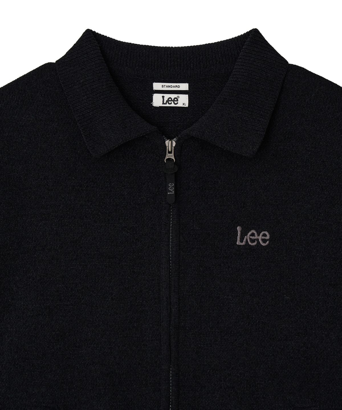 리(LEE) 카라 집업 가디건 블랙