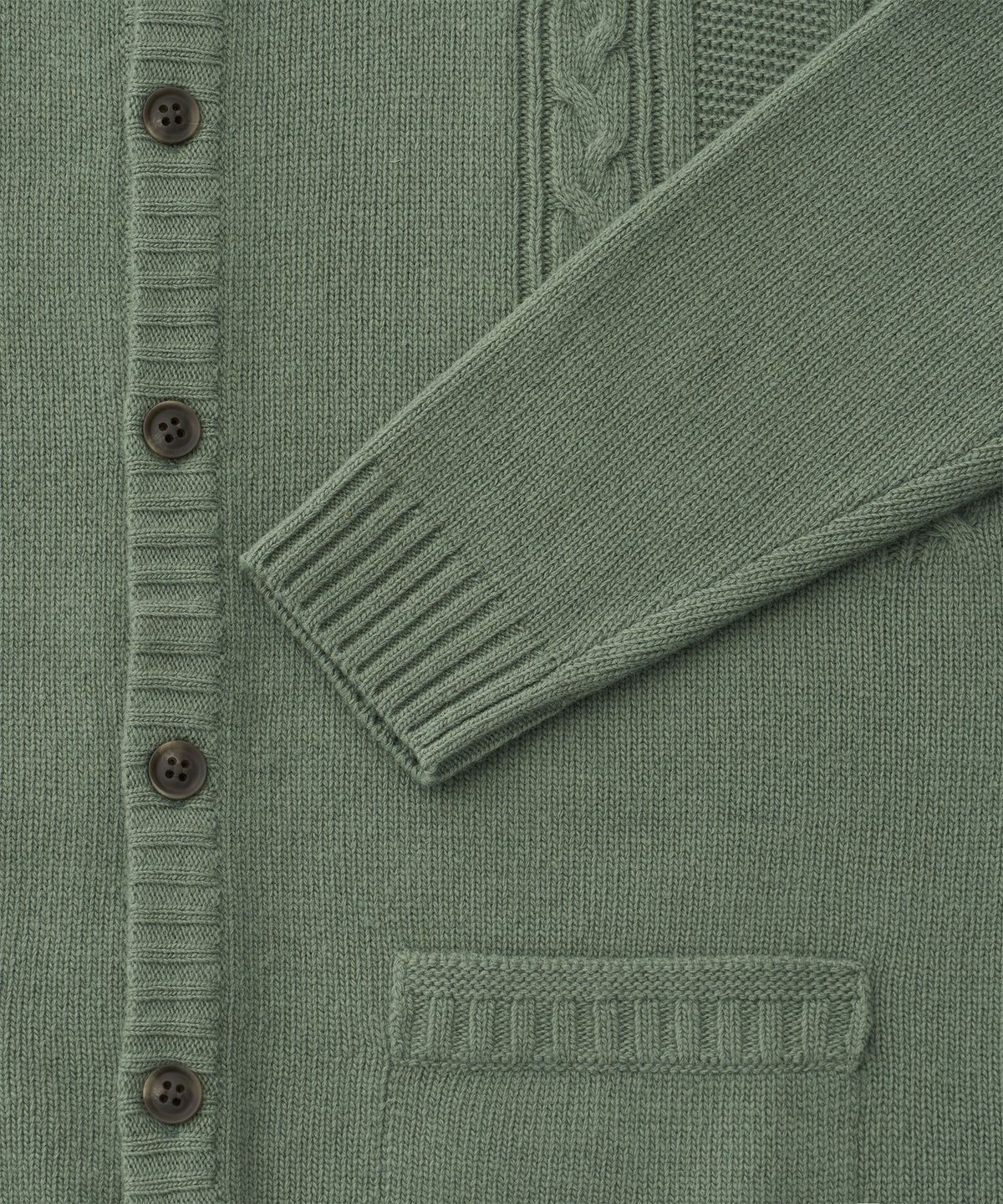 어나더 오피스(ANOTHER OFFICE) Guernsey Cardigan (Light Green)