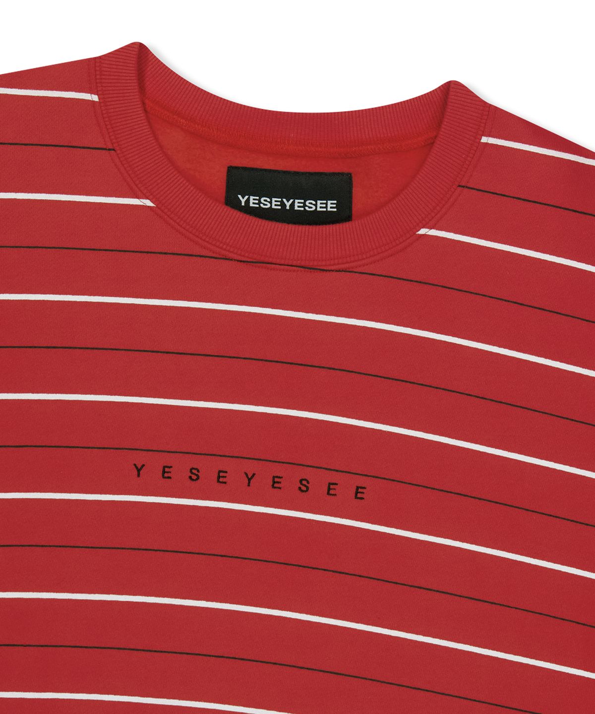 예스아이씨(YESEYESEE) Y.E.S Thin Stripe Sweatshirt Red