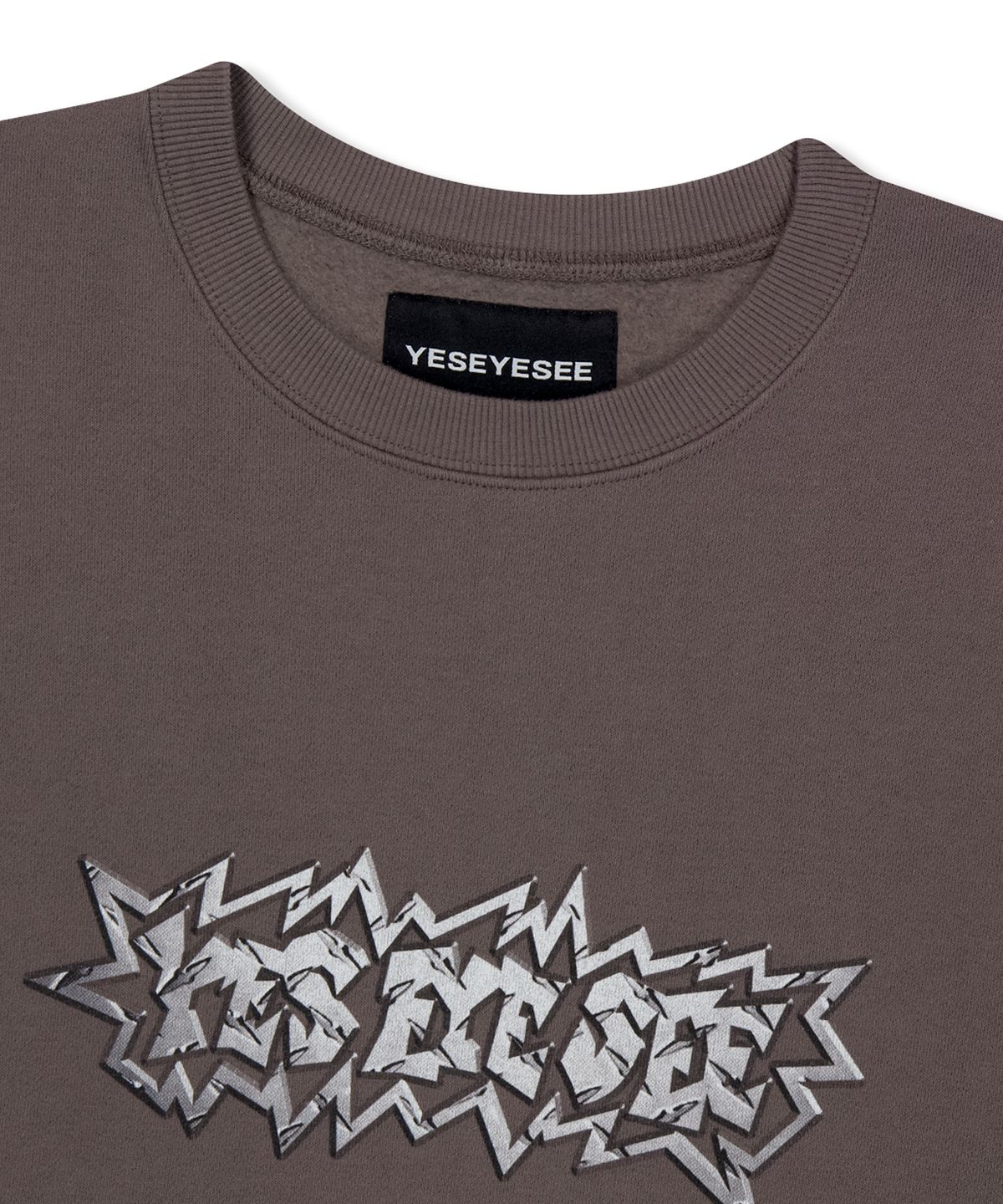 예스아이씨(YESEYESEE) Y.E.S Steel Logo Sweatshirt Cocoa