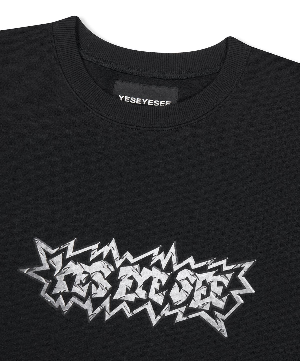 예스아이씨(YESEYESEE) Y.E.S Steel Logo Sweatshirt Black