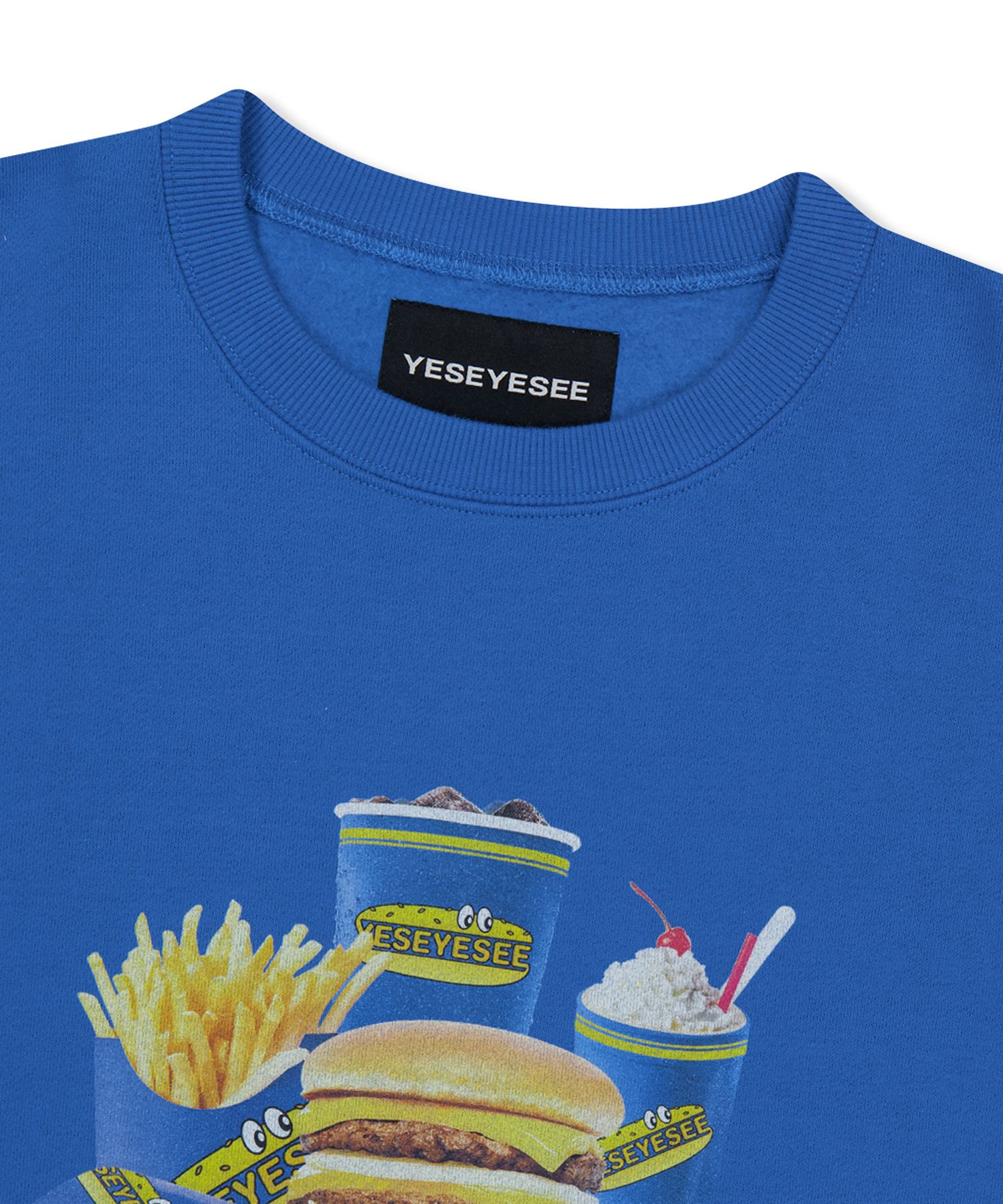 スウェット・トレーナー YESEYESEE YES Burger Set Sweatshirt Blue YS243TSWCW04BLE MUSINSA | YESEYESEE Y.E.S Burger Set Sweatshirt Blue