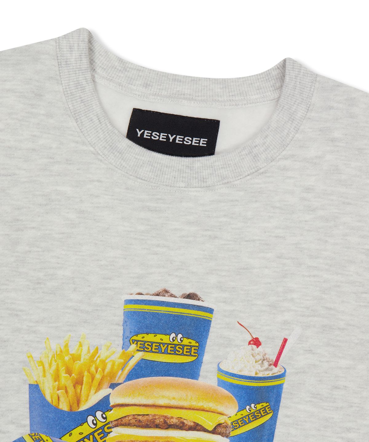 예스아이씨(YESEYESEE) Y.E.S Burger Set Sweatshirt Light Grey