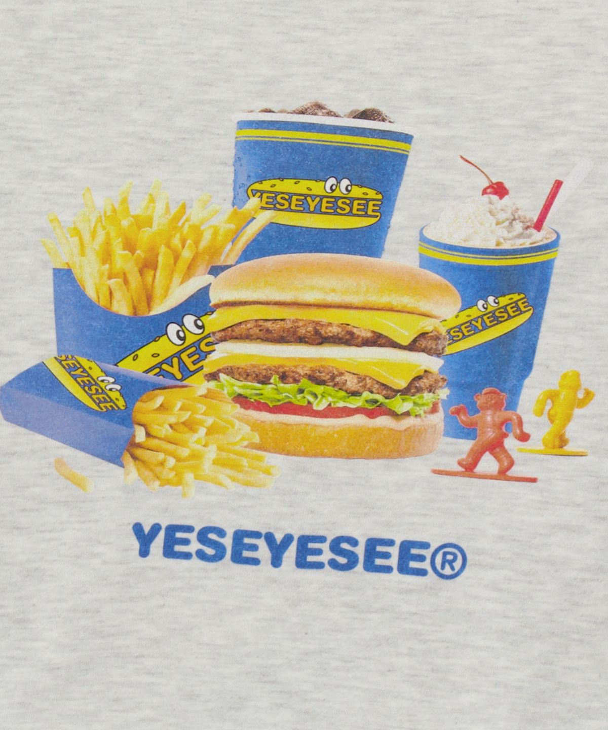 예스아이씨(YESEYESEE) Y.E.S Burger Set Sweatshirt Light Grey