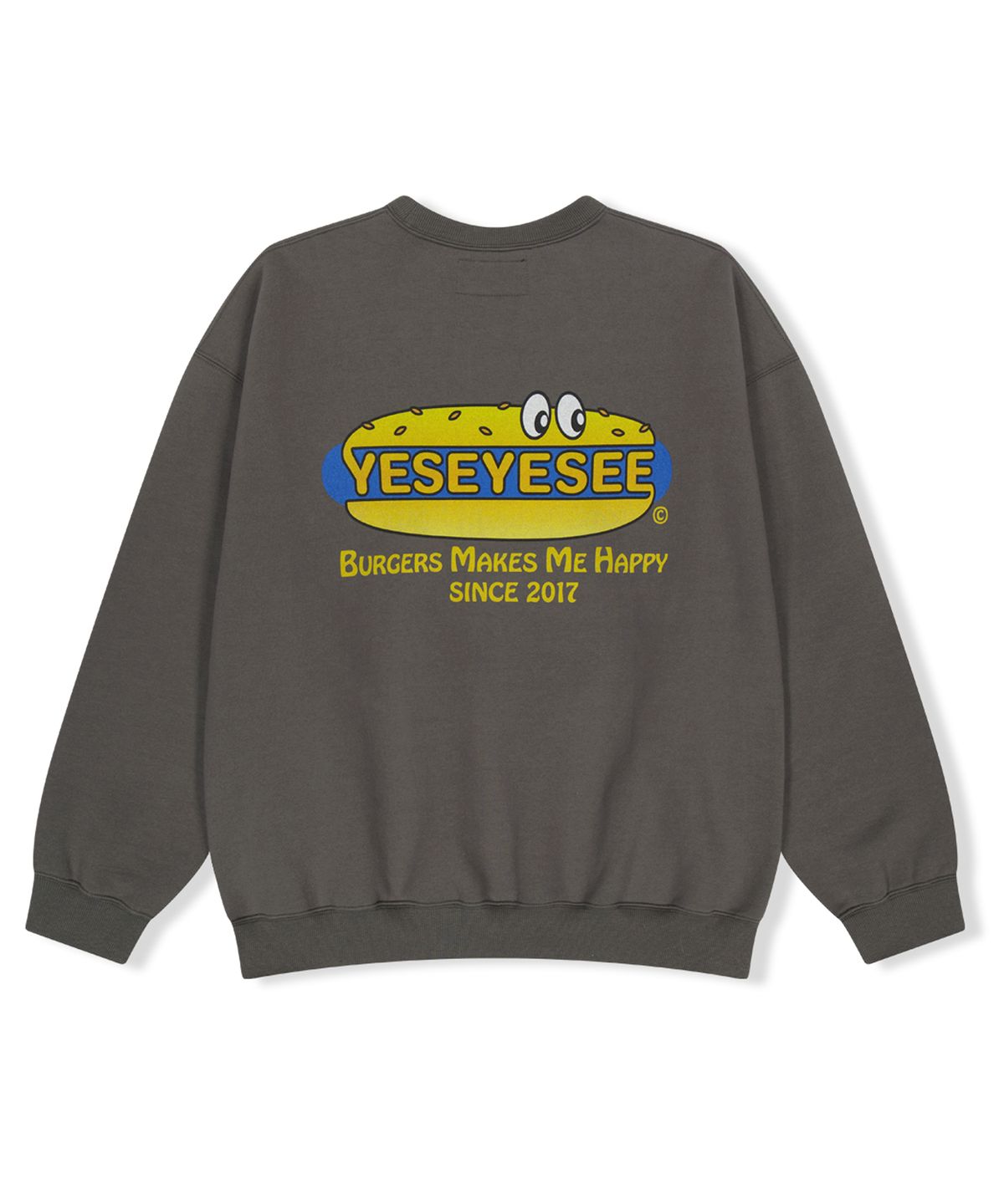 예스아이씨(YESEYESEE) Y.E.S Burger Set Sweatshirt Dark Grey