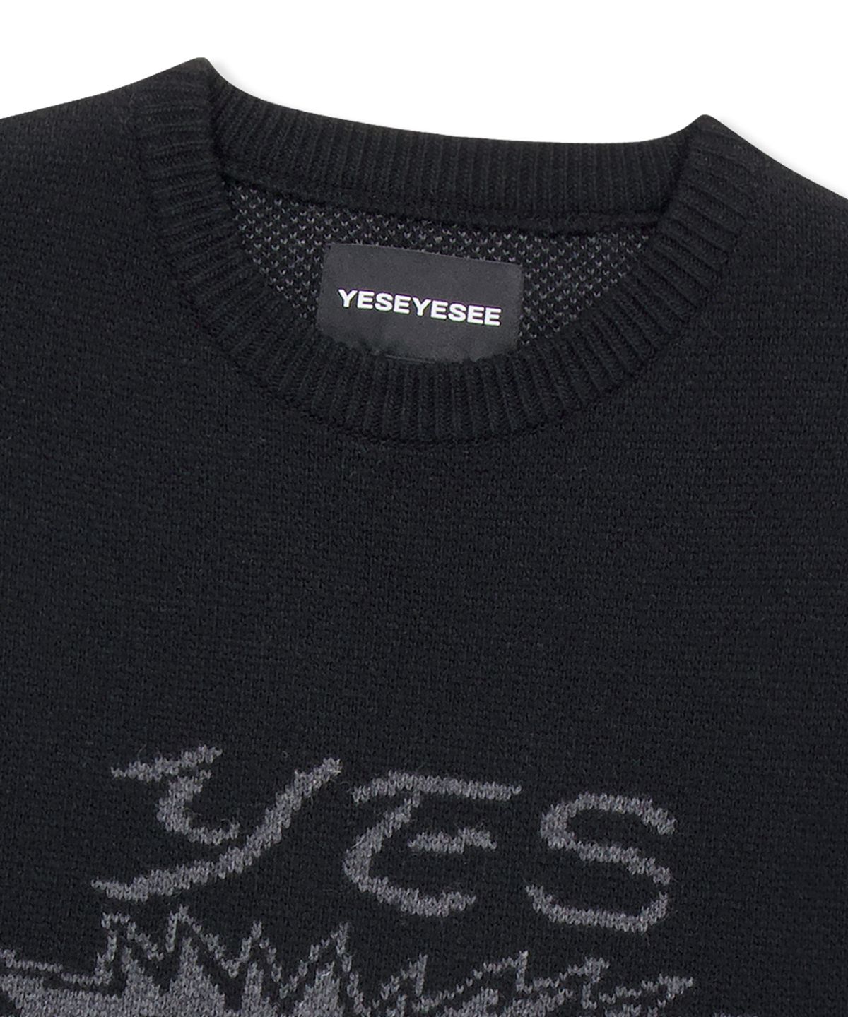 예스아이씨(YESEYESEE) Eye Knit Pullover Sweater Black
