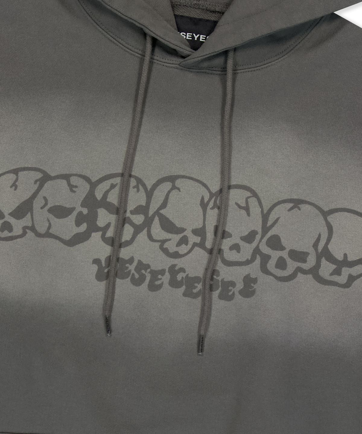 예스아이씨(YESEYESEE) Y.E.S Fade-out Skull Hoodie Dark Grey