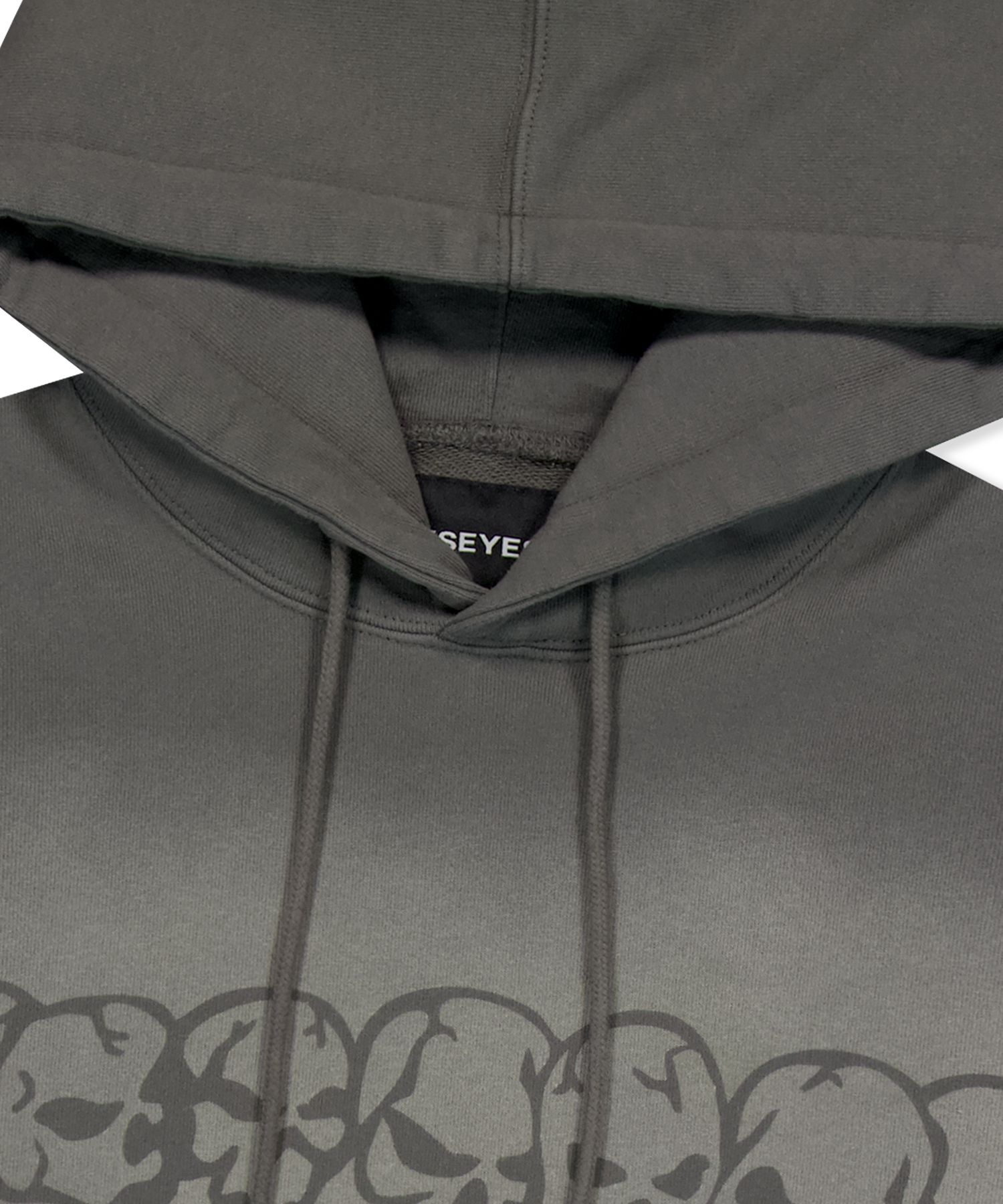 MUSINSA | YESEYESEE Y.E.S Fade-out Skull Hoodie Dark Grey