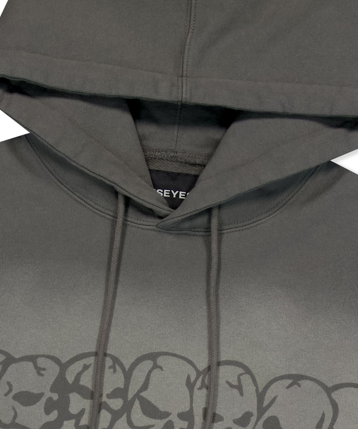 예스아이씨(YESEYESEE) Y.E.S Fade-out Skull Hoodie Dark Grey