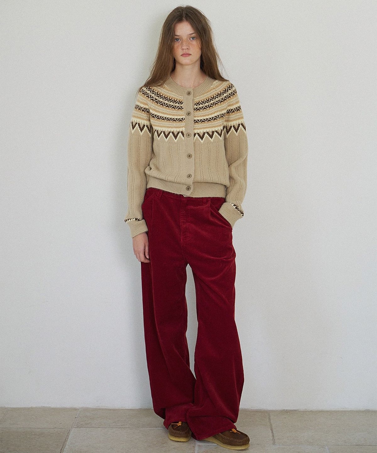 하우스 오브 폰드(HOUSE OF POND) Nordic alpaca vintage cardigan (Beige)