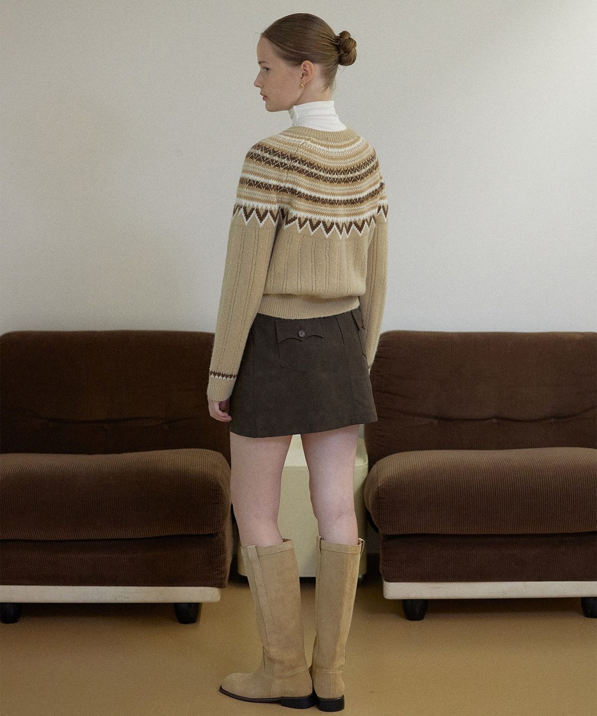 하우스 오브 폰드(HOUSE OF POND) Nordic alpaca vintage cardigan (Beige)