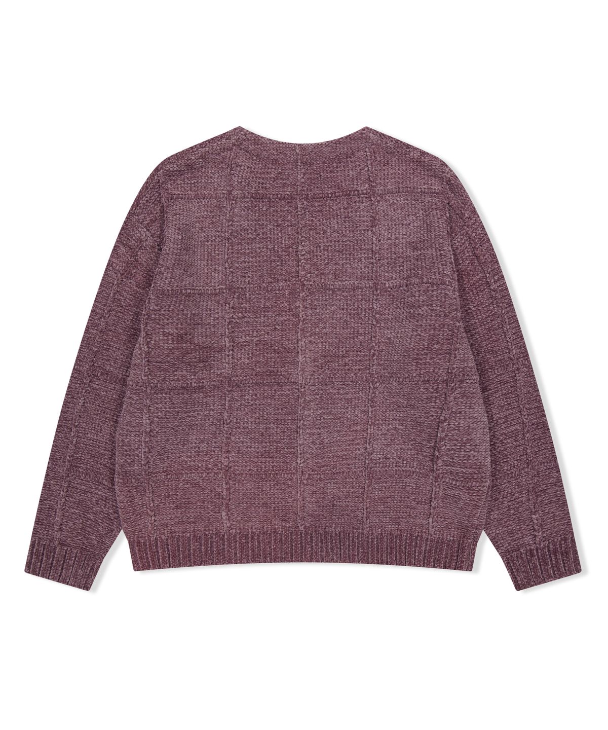 예스아이씨(YESEYESEE) Grid Knit Cardigan Grape