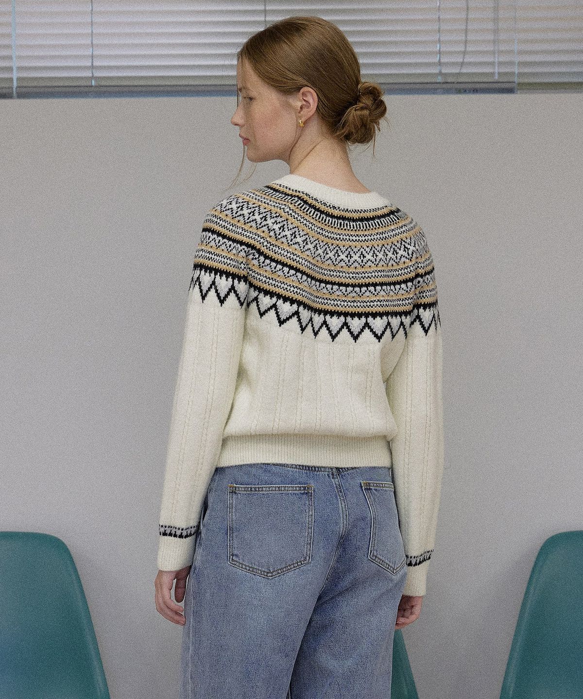하우스 오브 폰드(HOUSE OF POND) Nordic alpaca vintage cardigan (Ivory)