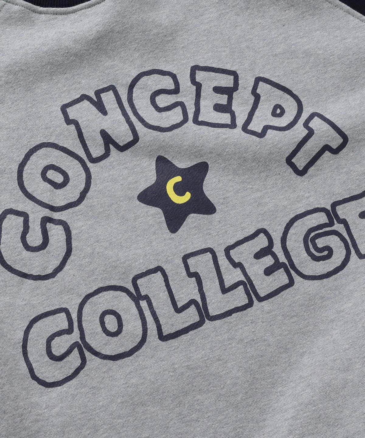 컨셉트컬리지(CONCEPTCOLLEGE) 핸드 로고 래글런 스웨트셔츠_그레이/네이비 [여성용]