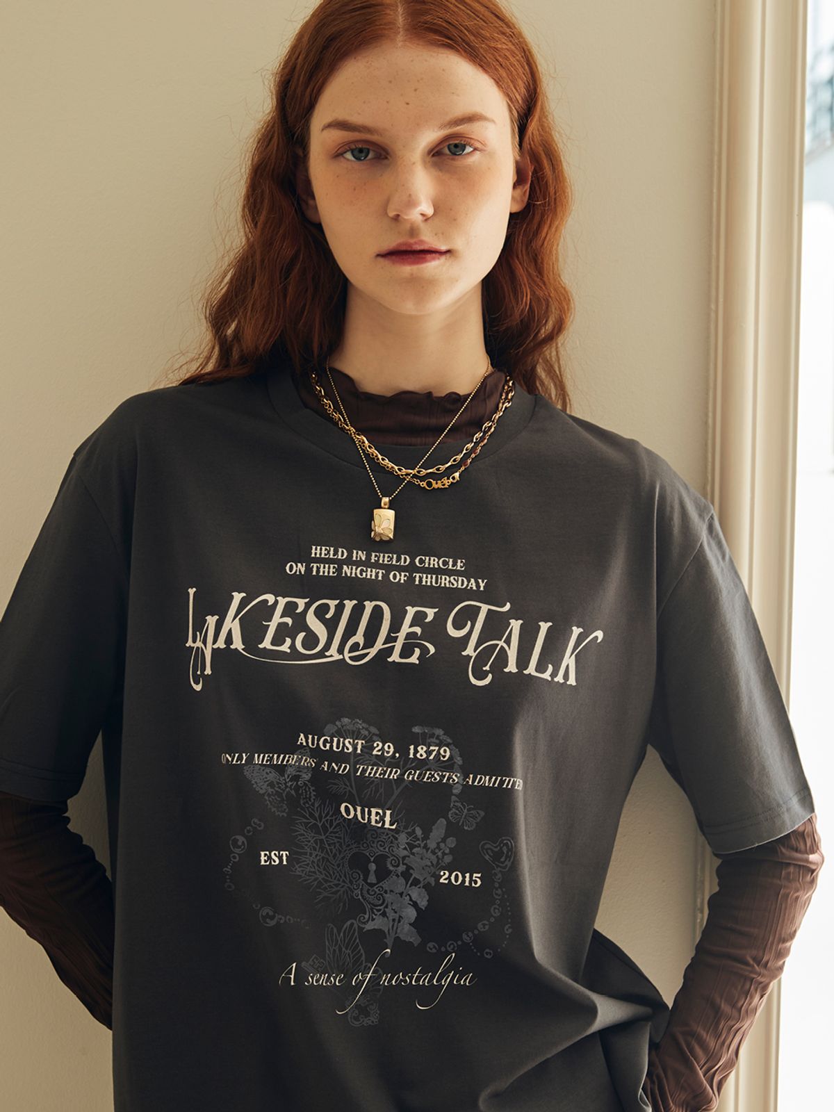 오앨(OUEL) LAKESIDE T-SHIRT_CHARCOAL