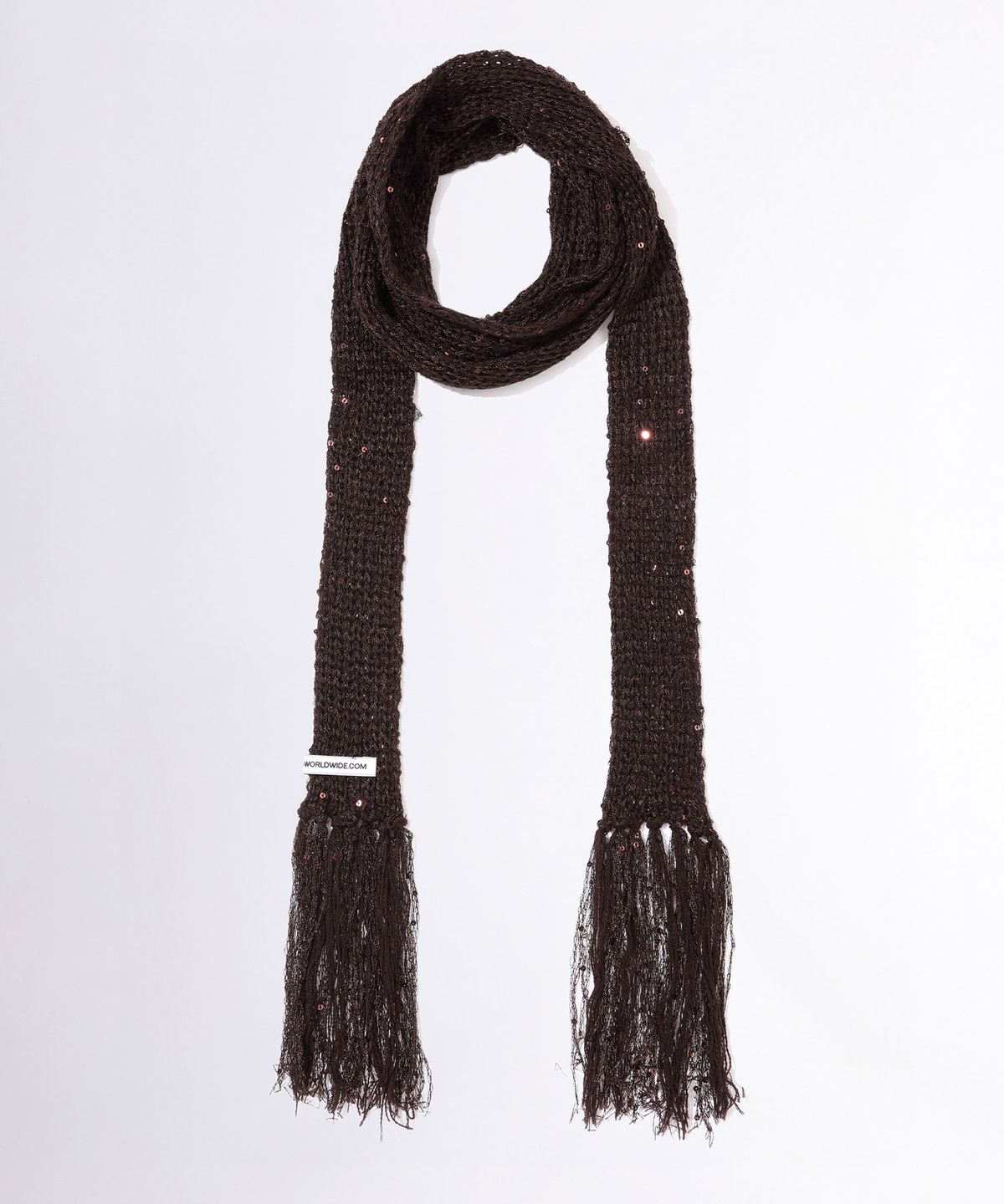 스컬프터(SCULPTOR) Skinny Sequin Scarf Brown