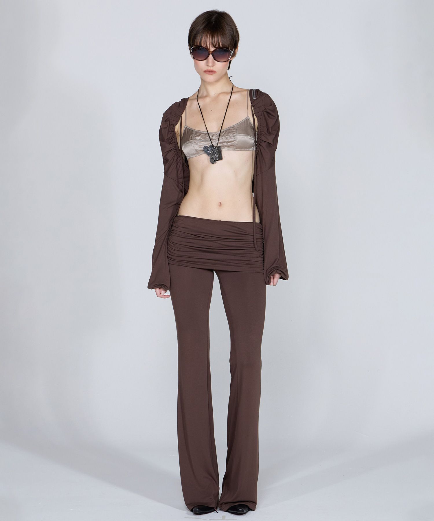 ★SCULPTOR★ Jersey Lowrise Track Pants Brown SC24A429BR MUSINSA公式 | SCULPTOR Jersey Lowrise Track Pants Brown
