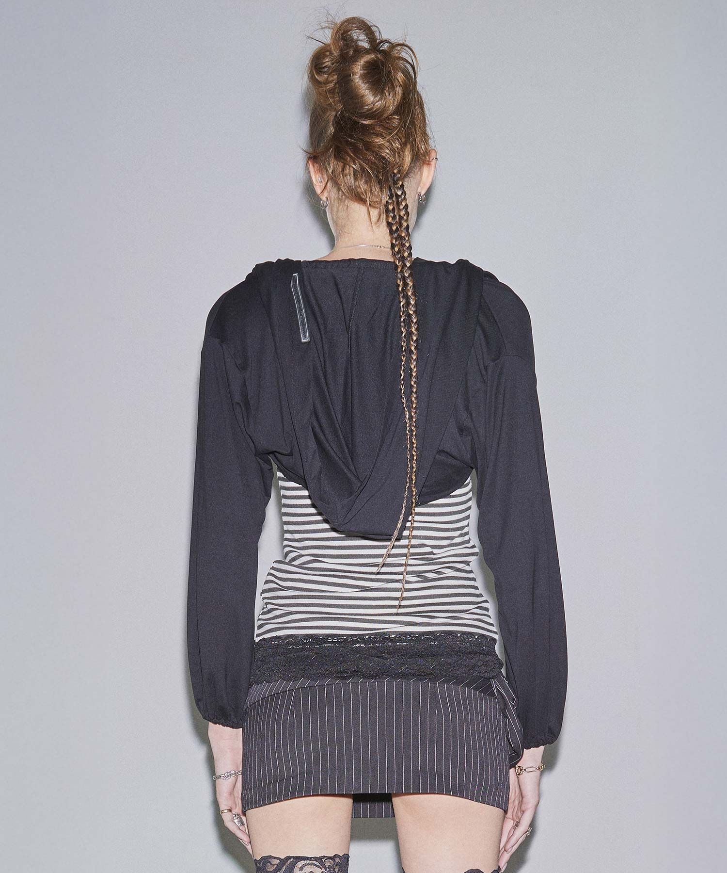 스컬프터(SCULPTOR) Waist Point Classic Skort Black Pin Stripe