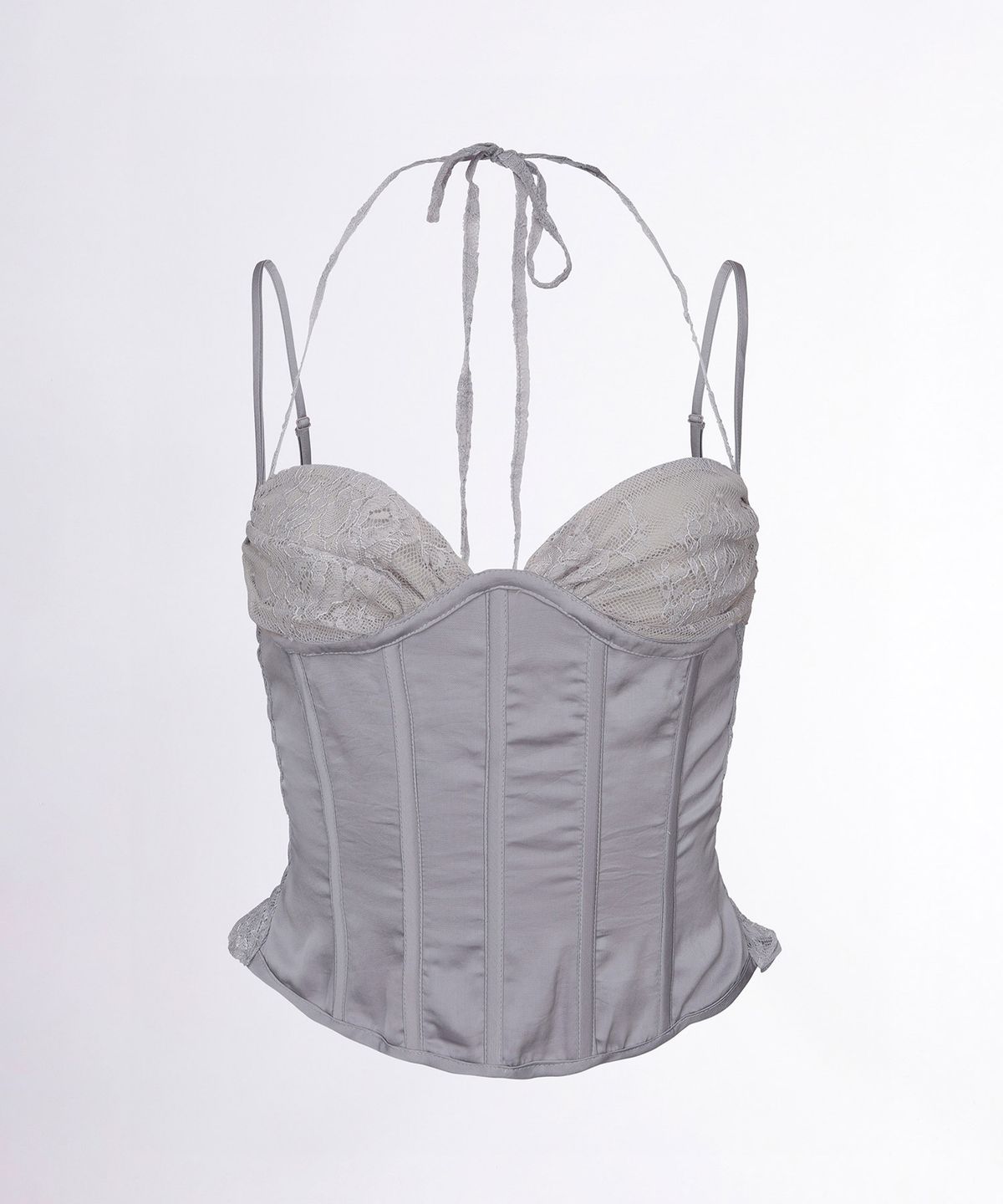 스컬프터(SCULPTOR) 90s Glossy Corset Top Gray
