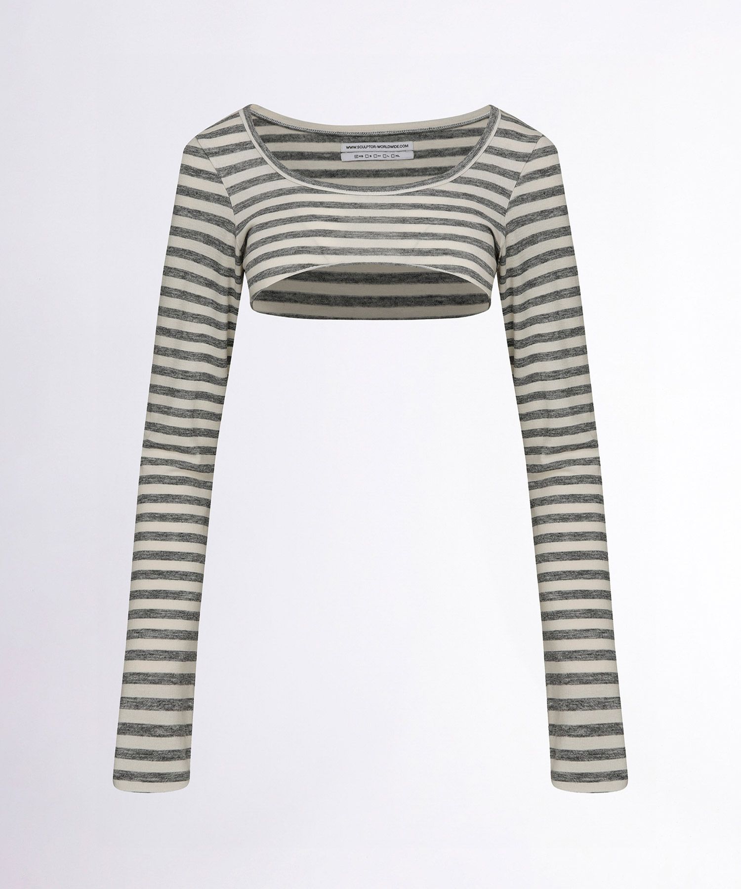 MUSINSA | SCULPTOR Micro Underboob Tee Stripe