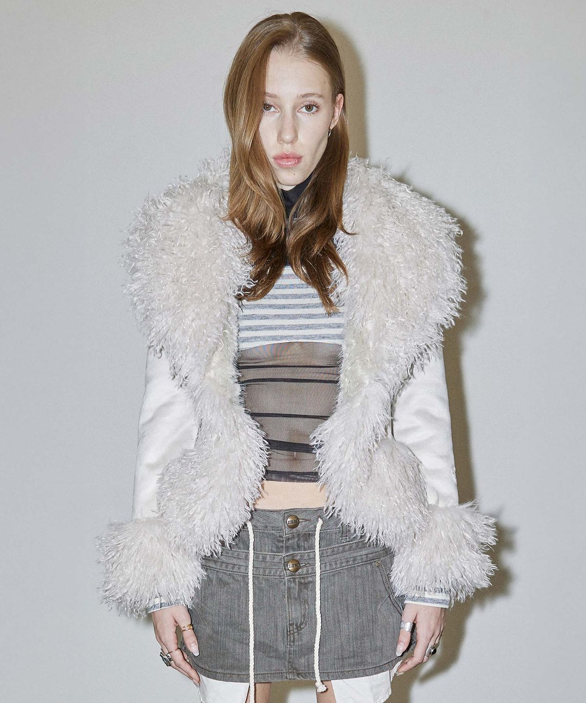 스컬프터(SCULPTOR) Micro Underboob Tee Stripe