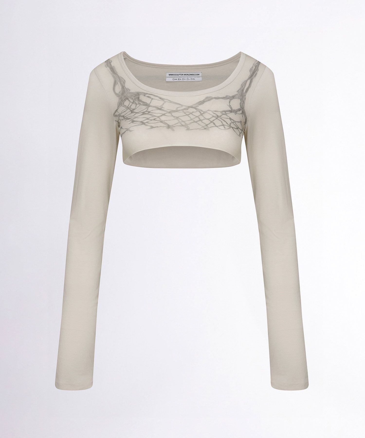MUSINSA公式 | SCULPTOR Micro Underboob Tee Beige