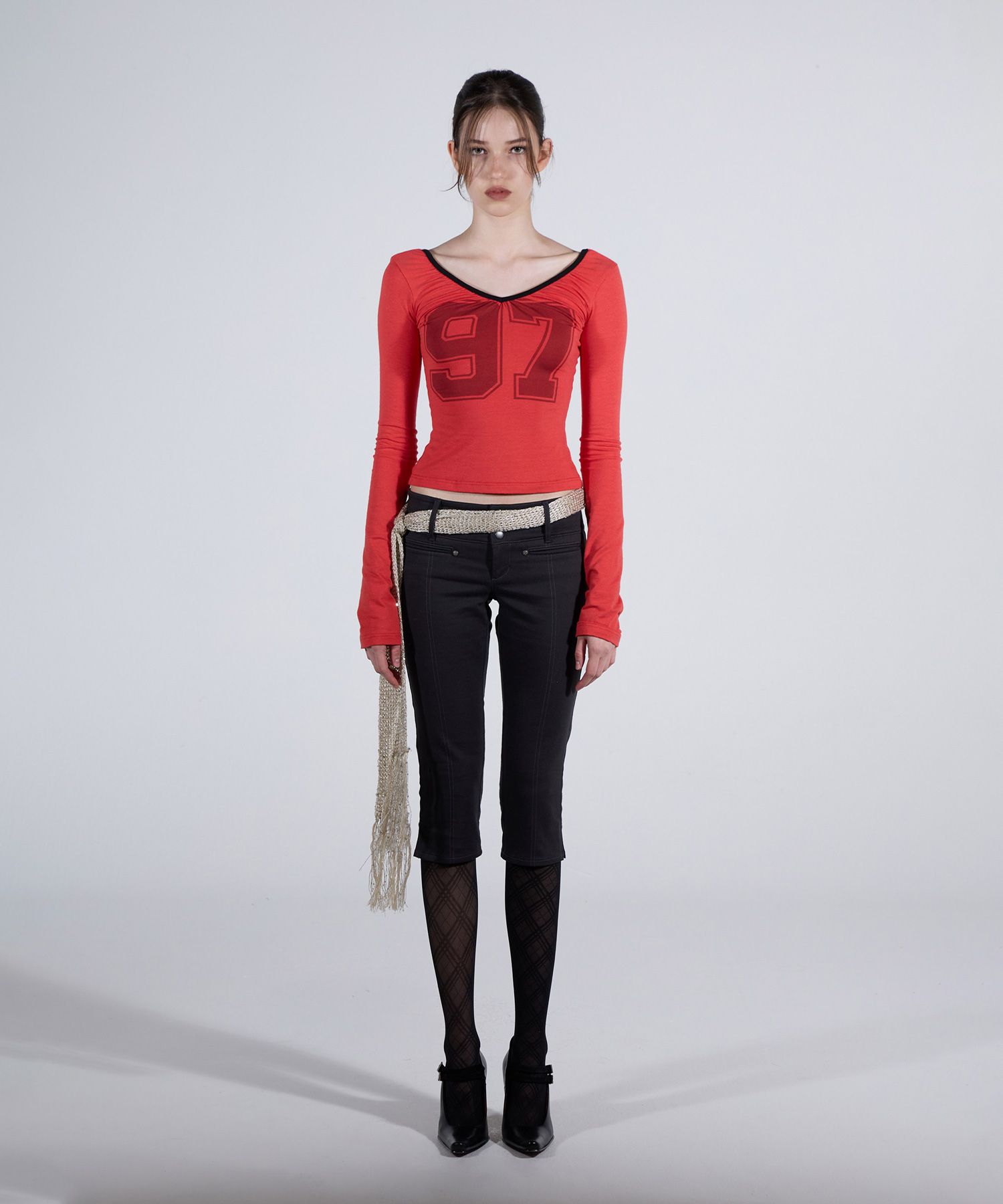 MUSINSA | SCULPTOR Scoop Back Strap Top Tomato
