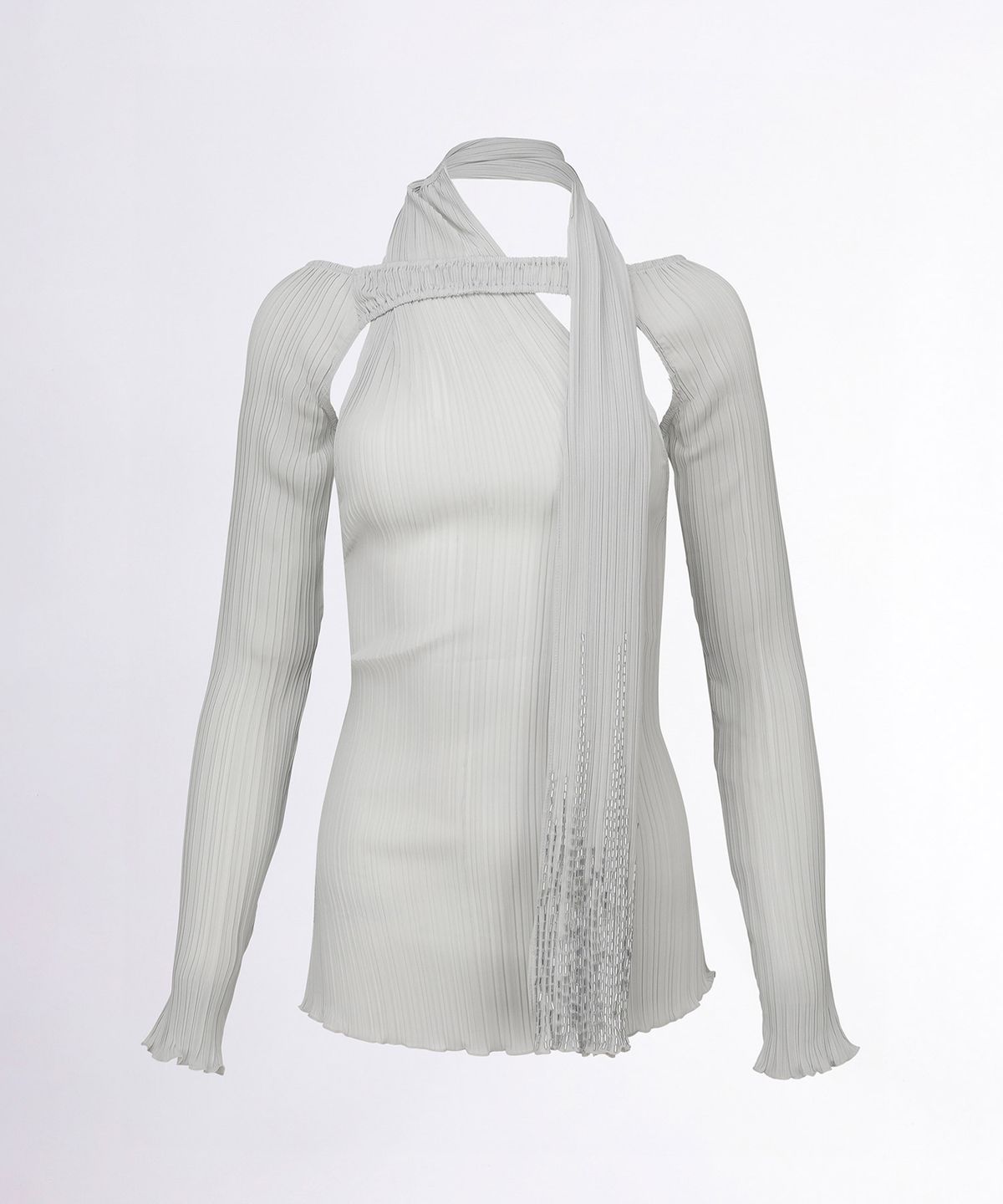 스컬프터(SCULPTOR) Beaded Scarf Set-Up Top Ice Gray