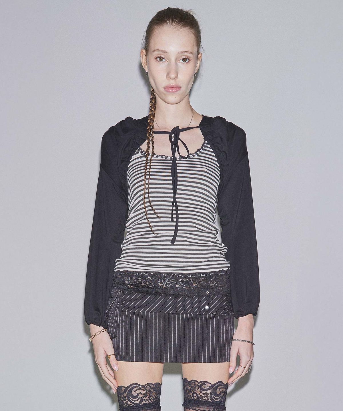 스컬프터(SCULPTOR) Jersey Priest Hoodie Bolero Black