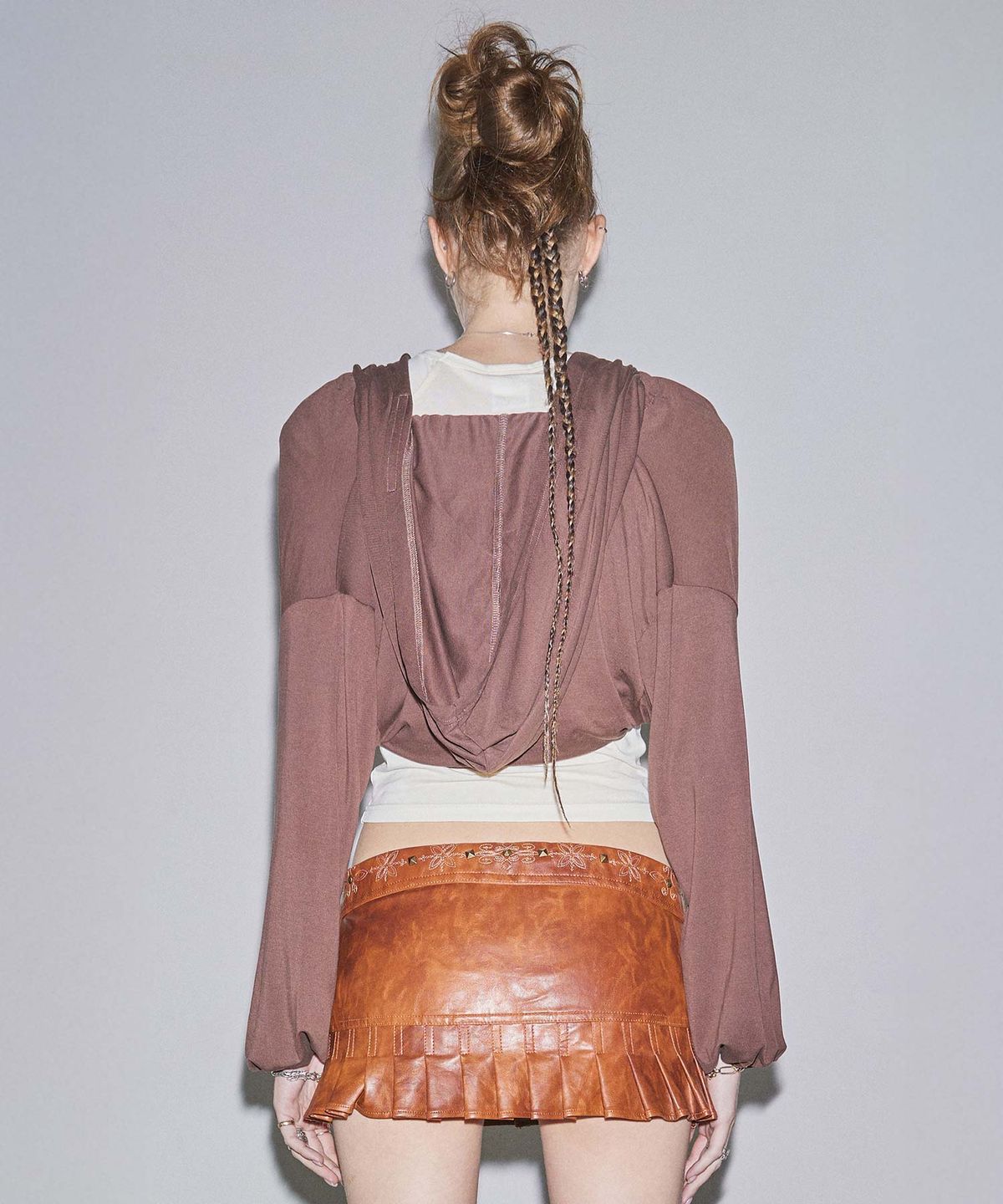 스컬프터(SCULPTOR) Jersey Priest Hoodie Bolero Brown