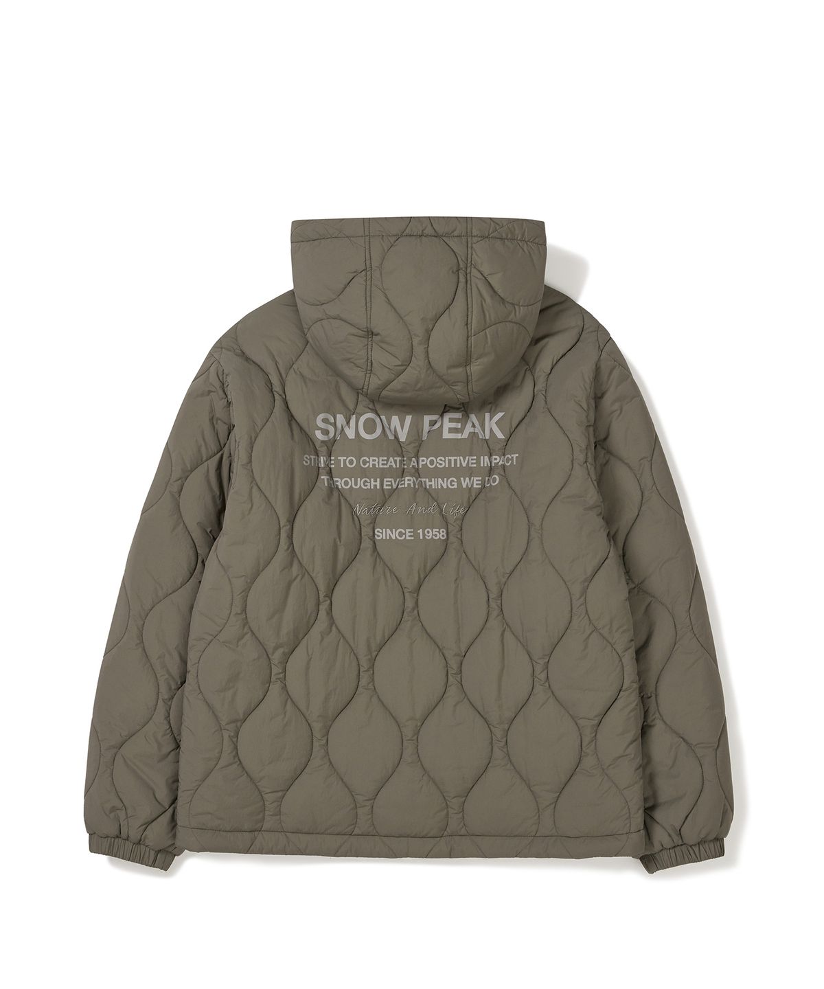 스노우피크 어패럴(SNOWPEAK APPAREL) 리사이클 퀼팅 후드 아노락 (S24WUFPJ04) Dark Khaki
