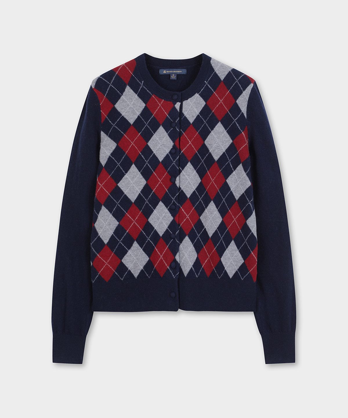 브룩스 브라더스(BROOKS BROTHERS) 메리노울 아가일 가디건 (네이비) (BBWCWF4041QEF)