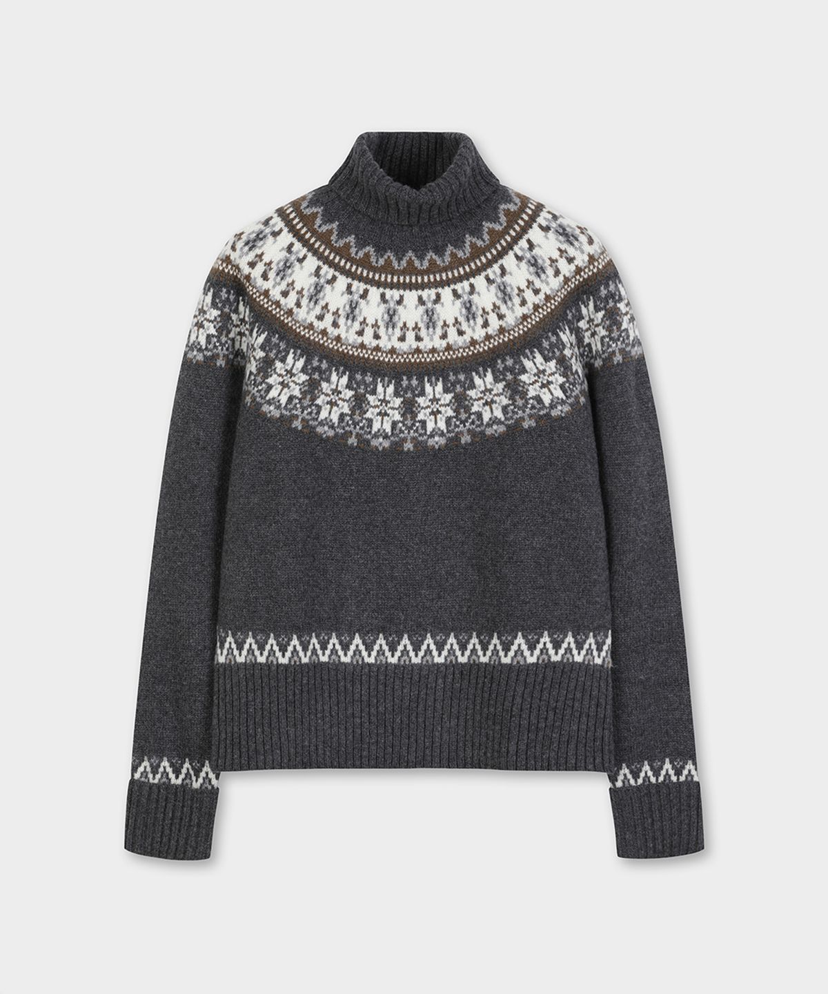브룩스 브라더스(BROOKS BROTHERS) 알파카 페어아일 터틀넥 스웨터 (그레이) (BBWUWM3752WEW)