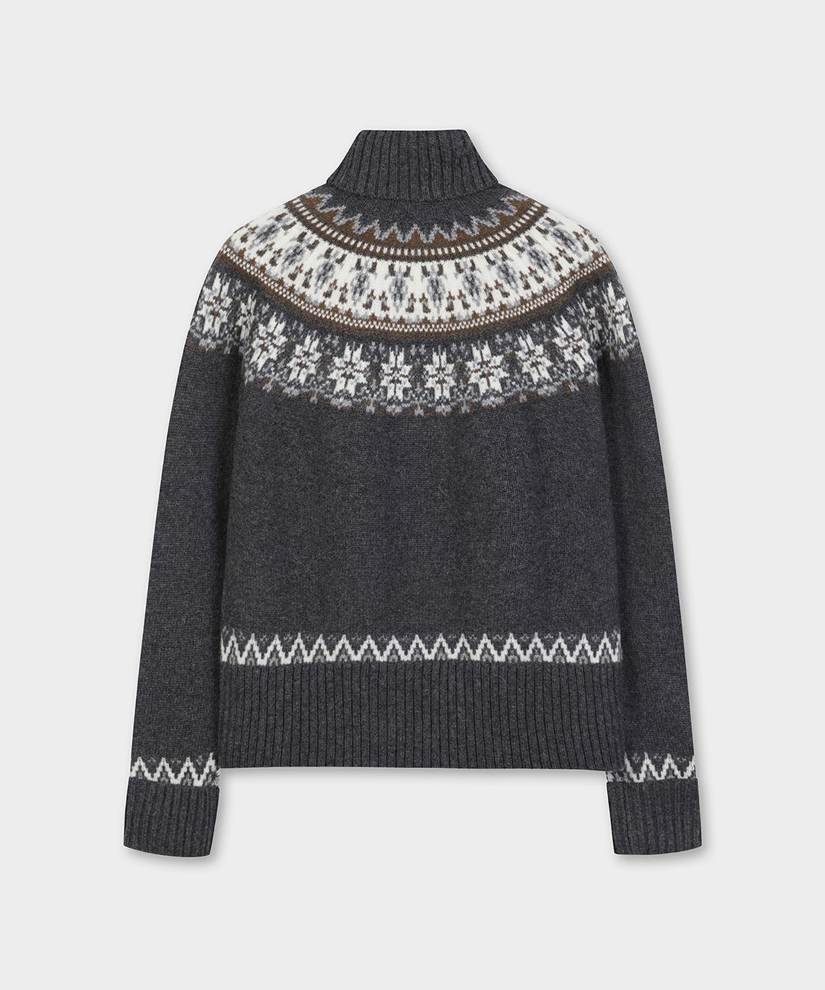 브룩스 브라더스(BROOKS BROTHERS) 알파카 페어아일 터틀넥 스웨터 (그레이) (BBWUWM3752WEW)