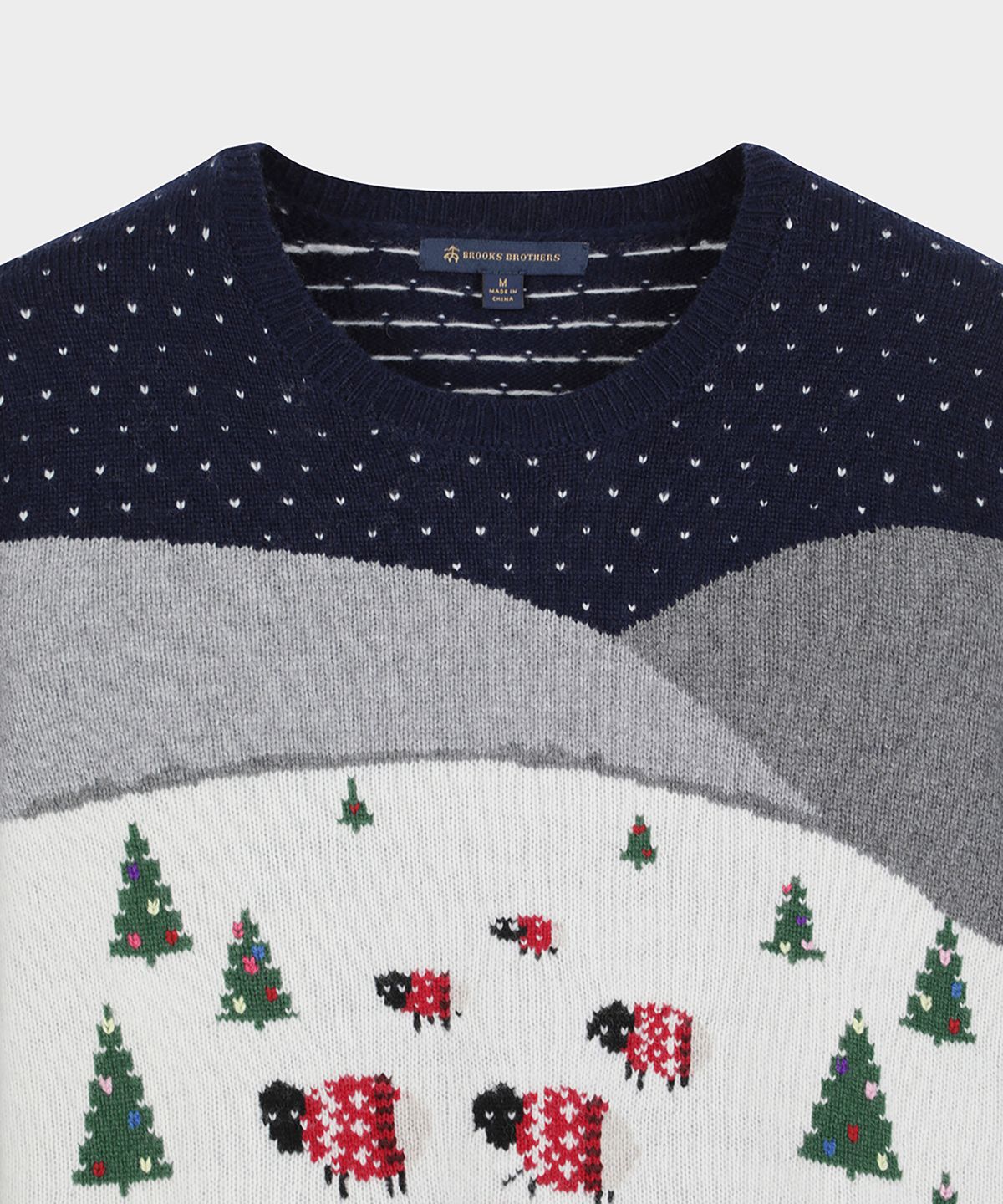 브룩스 브라더스(BROOKS BROTHERS) 메리노울 인타샤 스웨터 (네이비) (BBWRWF40767EF)