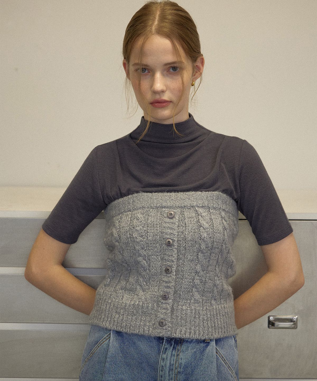 하우스 오브 폰드(HOUSE OF POND) Torso warmer bustier (Grey)