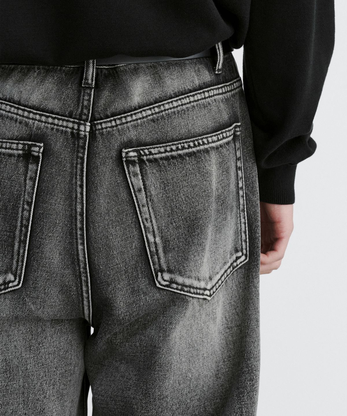 브랜디드(BRANDED) EXTRA WIDE DENIM PANTS [SAND BLACK]