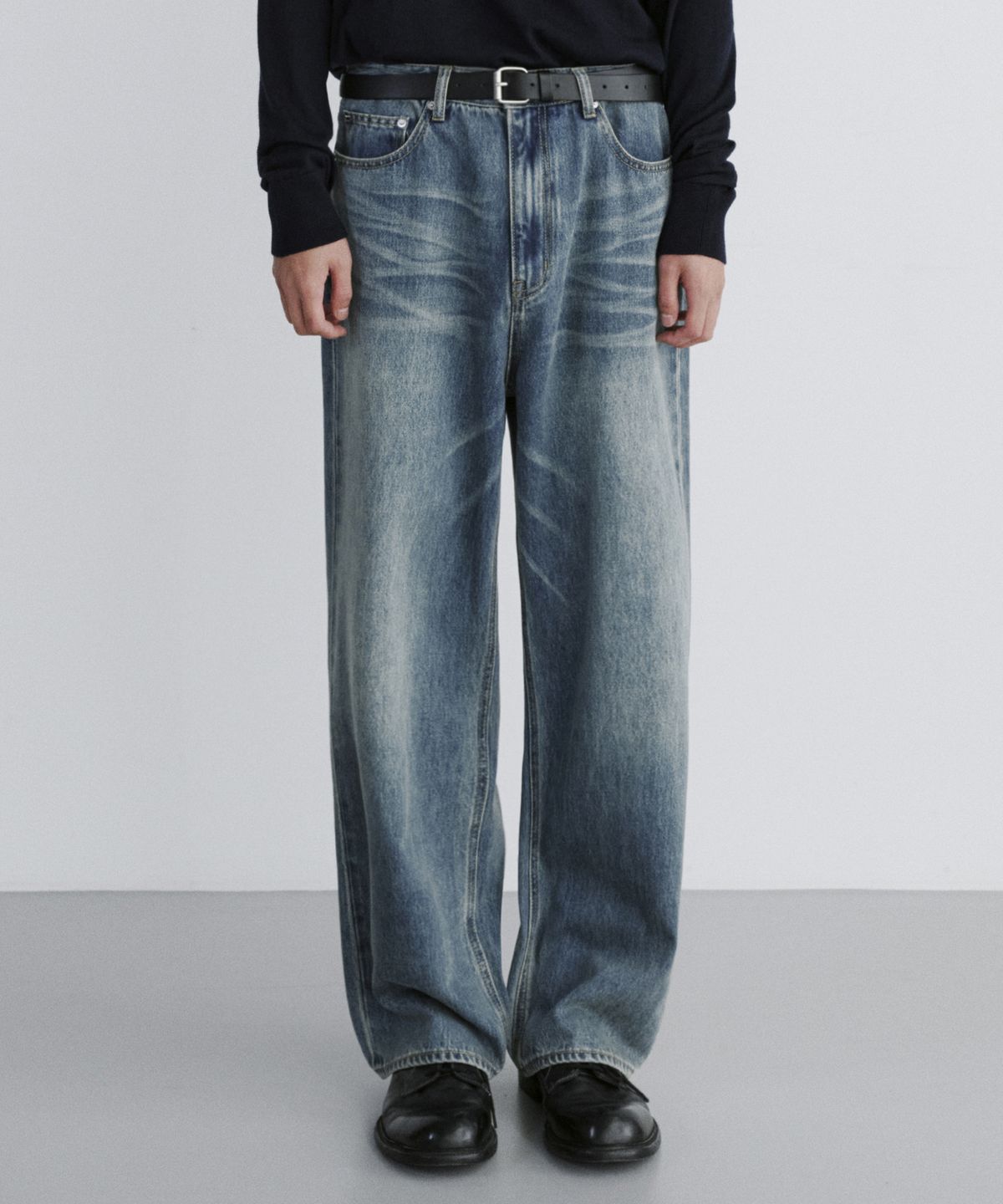 브랜디드(BRANDED) EXTRA WIDE DENIM PANTS [SAND BLUE]