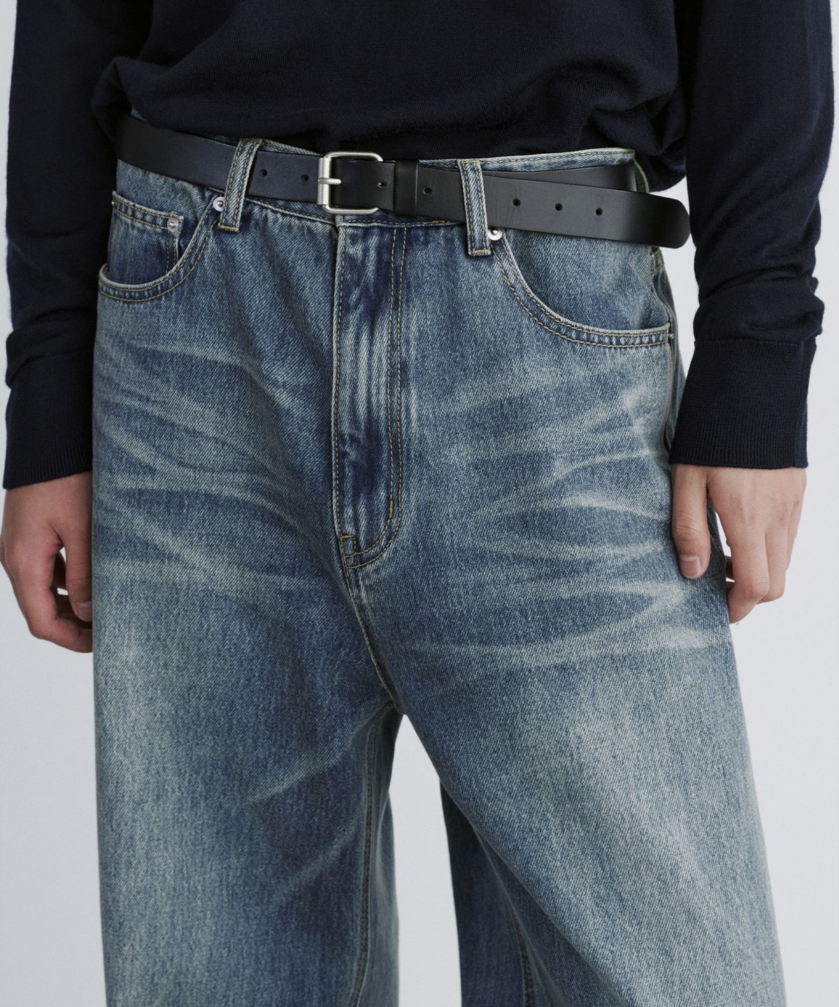 브랜디드(BRANDED) EXTRA WIDE DENIM PANTS [SAND BLUE]