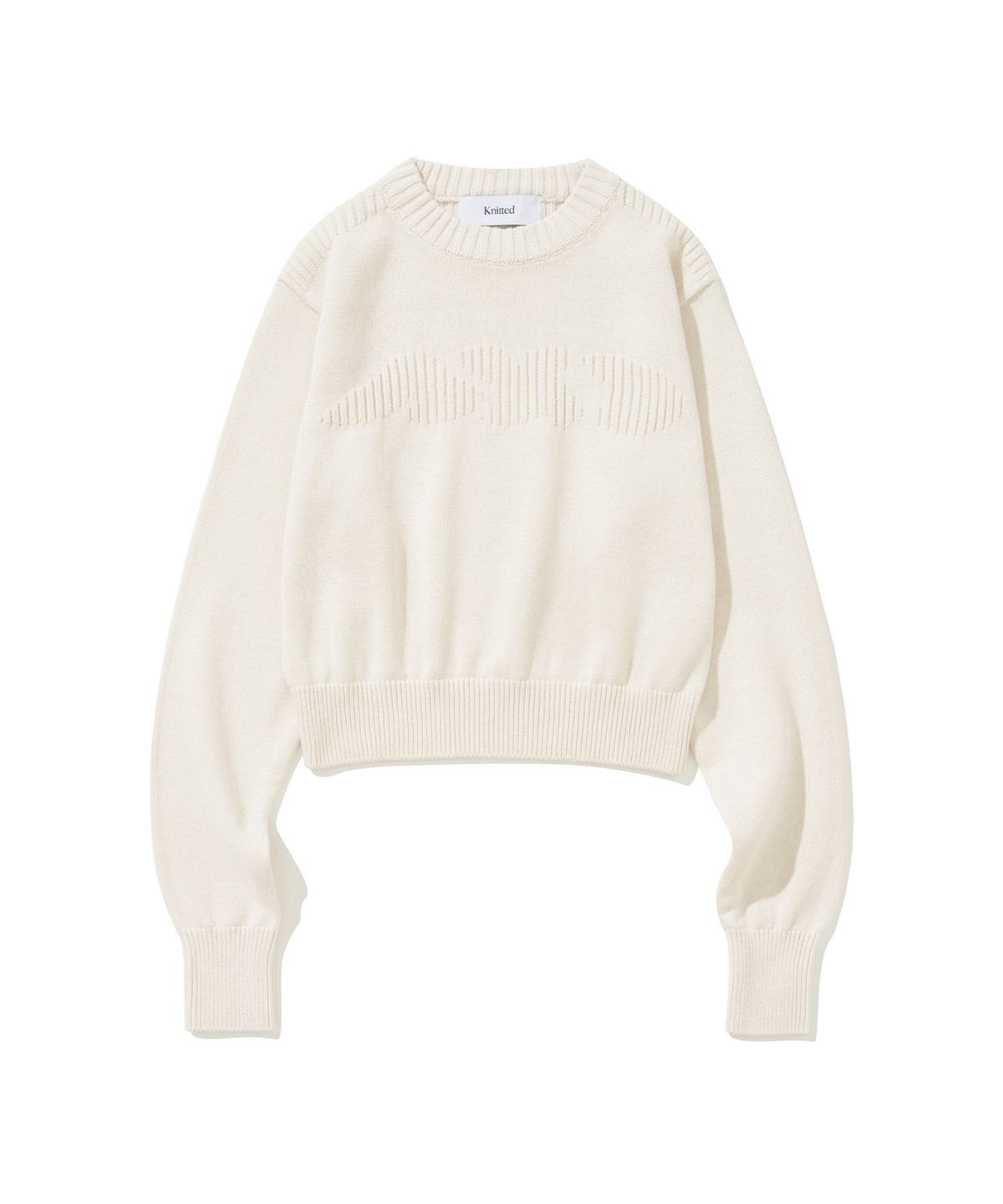 니티드(KNITTED) (W) 미니멀 AND 라운드 니트 IVORY