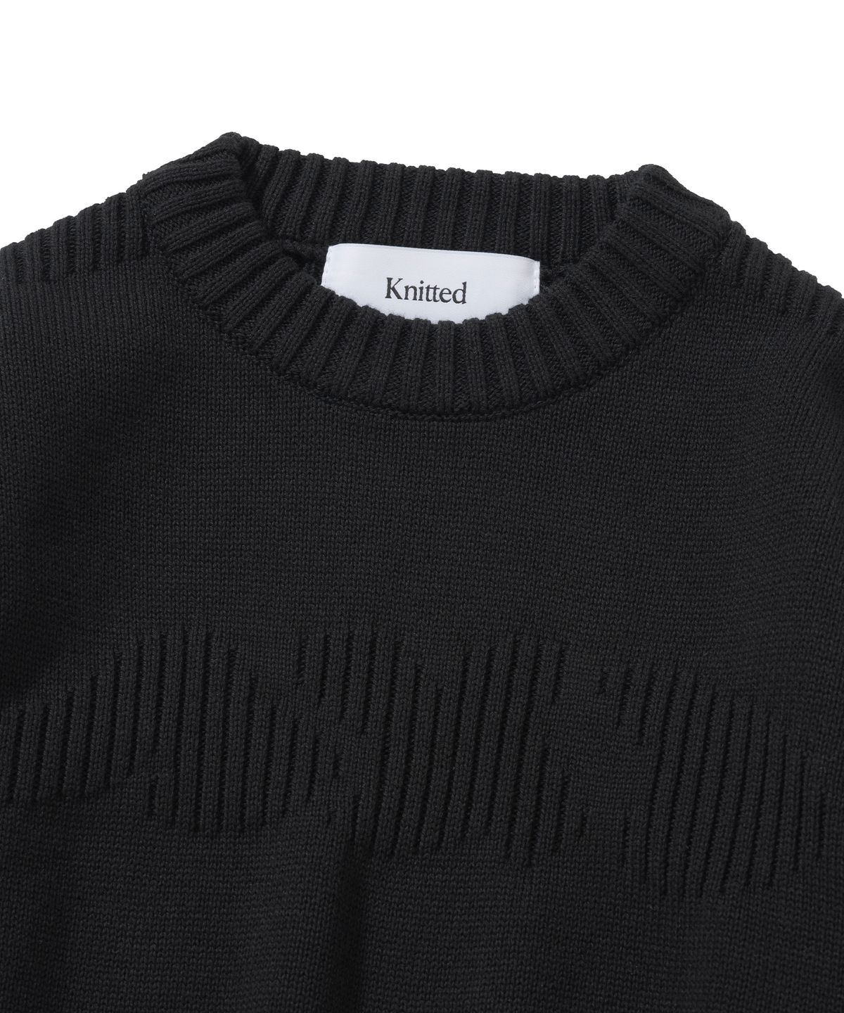 니티드(KNITTED) (W) 미니멀 AND 라운드 니트 BLACK